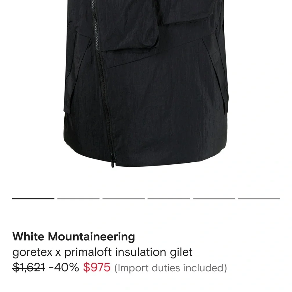 White Mountaineering goretex primaloft utility vest black - Picture 2 of 10
